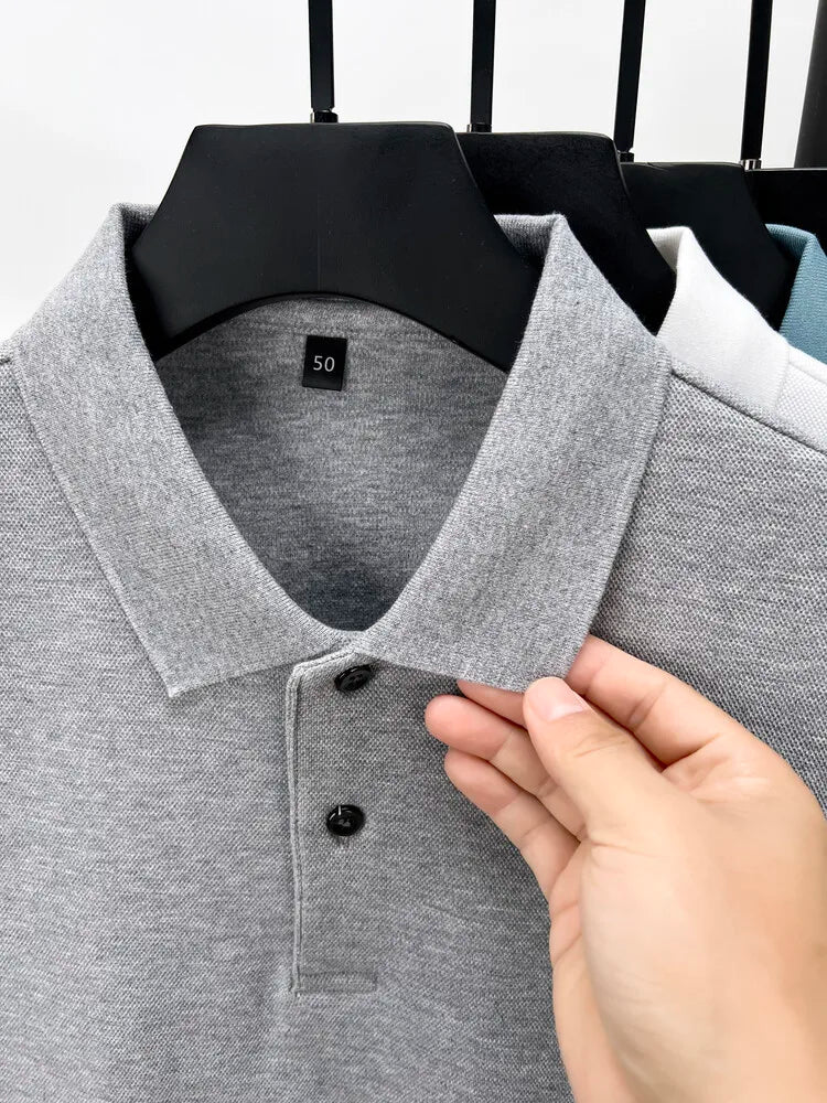 Polo homme à manches longues en coton premium – Élégance discrète et confort supérieur