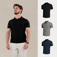 BUY 1, GET 3 – PREMIUM EDITION TEXTURED TEE SET - NOIR • GRIS • BLEU MARINE / S