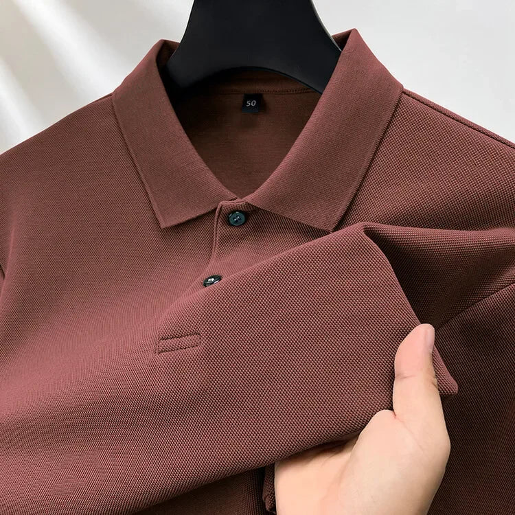 Polo homme à manches longues en coton premium – Élégance discrète et confort supérieur