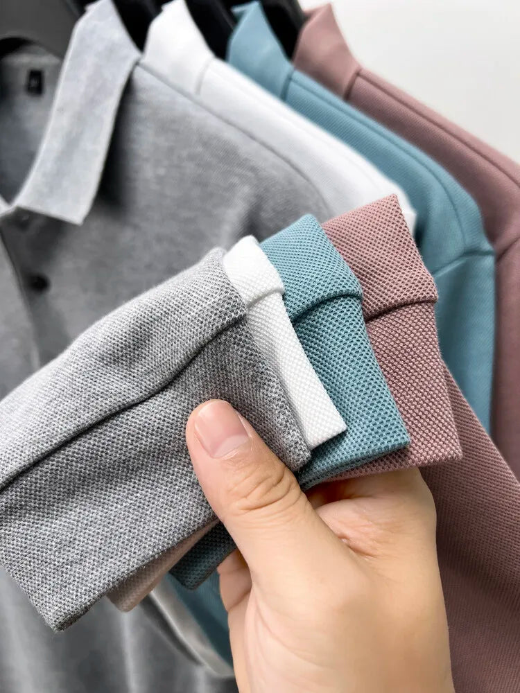 Polo homme à manches longues en coton premium – Élégance discrète et confort supérieur