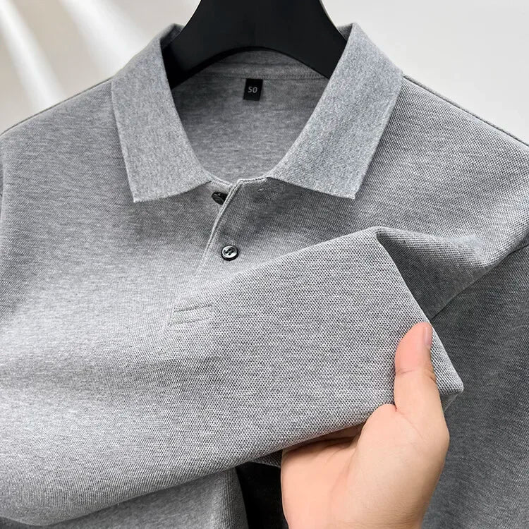 Polo homme à manches longues en coton premium – Élégance discrète et confort supérieur